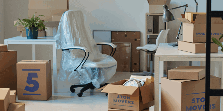 empty room with boxes