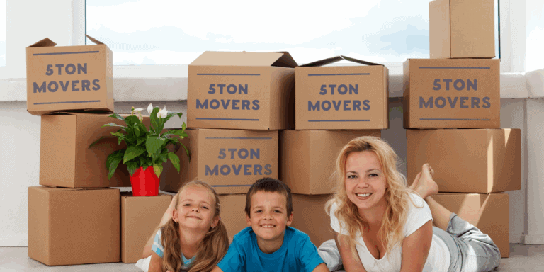 familiy with boxes